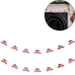 Ghirlanda de lemn de Craciun WINTER CARS, 1,5 m