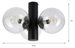 Plafonieră SFERIO 3xE14/5W/230V negru/transparent