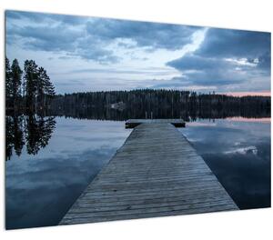 Tablou - Ponton de lemn, lac (90x60 cm)