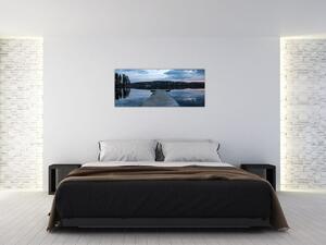 Tablou - Ponton de lemn, lac (120x50 cm)