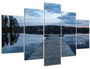 Tablou - Ponton de lemn, lac (150x105 cm)