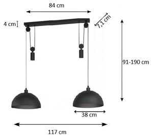 Eglo 43436 - Candelabru pe sfoară WINKWORTH 1 2xE27/40W/230V