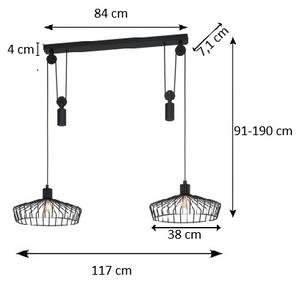 Eglo 43438 - Lustră suspendată pe cablu WINKWORTH 2xE27/40W/230V