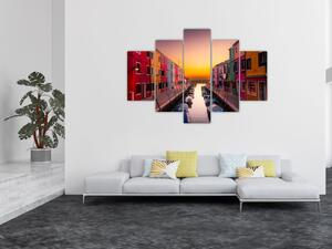 Tablou - Apus de soare, insula Burano, Veneția, Italia (150x105 cm)