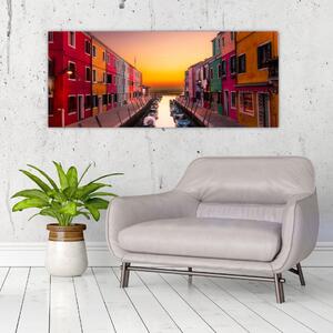Tablou - Apus de soare, insula Burano, Veneția, Italia (120x50 cm)