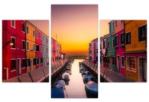 Tablou - Apus de soare, insula Burano, Veneția, Italia (90x60 cm)