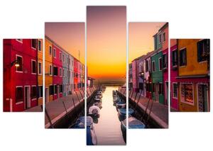 Tablou - Apus de soare, insula Burano, Veneția, Italia (150x105 cm)