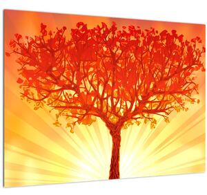 Tablou pe sticlă - Copac în lumina soarelui (70x50 cm)