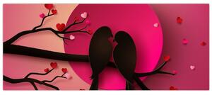 Tablou - Păsări îndrăgostite (120x50 cm)