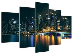 Tablou - Singapore noaptea (150x105 cm)