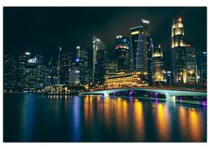Tablou - Singapore noaptea (90x60 cm)