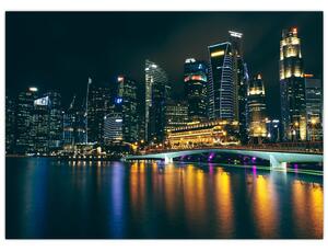 Tablou - Singapore noaptea (70x50 cm)