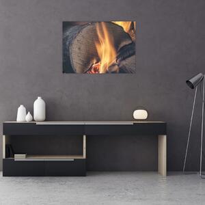 Tablou - Lemn în foc (70x50 cm)