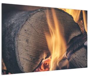 Tablou - Lemn în foc (90x60 cm)