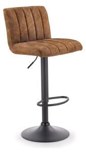 Scaun bar H89, maro/negru, piele ecologica/otel, 41x48x88/108 cm