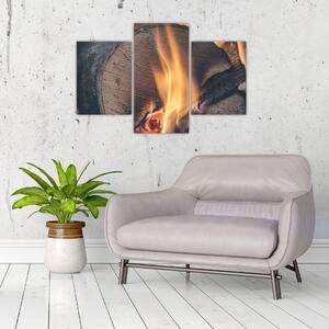 Tablou - Lemn în foc (90x60 cm)
