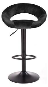 Scaun bar H102, negru, stofa catifelata/otel, 53x48x78/100 cm