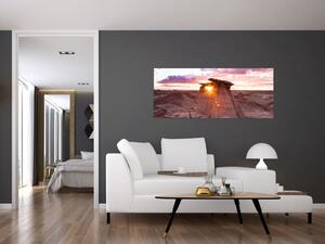 Tablou - Apus de soare în deșert (120x50 cm)
