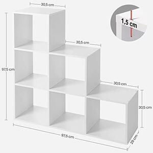 Biblioteca Vasagle, Model Bryce, 97.5x97.5x29 cm, Alb