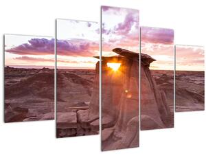 Tablou - Apus de soare în deșert (150x105 cm)