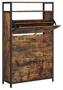 Dulap Pantofi Model Adalyn, Negru, 80x30x131 cm