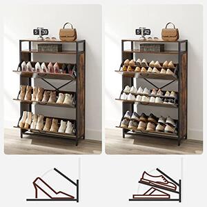 Dulap Pantofi Model Adalyn, Negru, 80x30x131 cm