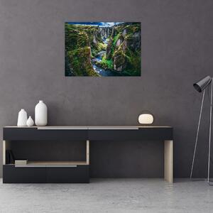 Tablou - Râu într-o vale stâncoasă (70x50 cm)