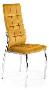 Scaun K416, galben mustar, stofa catifelata, 43x54x101 cm