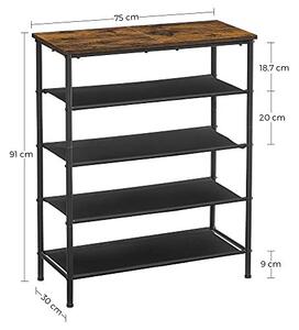 Suport pantofi Model Kadence, Negru, 75x30x91 cm