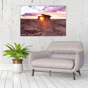 Tablou - Apus de soare în deșert (90x60 cm)