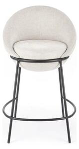 Scaun bar H118, bej deschis/negru, stofa clasica/otel, 53x57x90 cm
