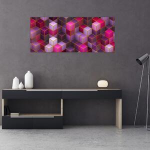 Tablou - Cuburi violet (120x50 cm)