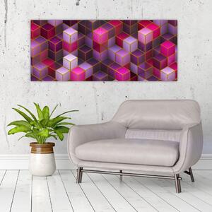 Tablou - Cuburi violet (120x50 cm)