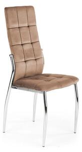 Scaun tapitat K416, bej, stofa catifelata, 43x54x101 cm
