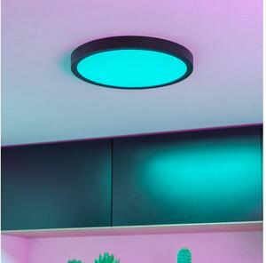 Eglo 901373 - LED RGBW, plafonieră reglabilă cu sticlă fumurie FUEVA-Z LED/14,3W/230V 27,8cm IP44 negru