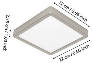 Eglo FUEVA-Z 901383-LED Plafonieră LED RGBW reglabilă cu sticlă fumurie, LED/10,5W/230V 22x22cm IP44 crom