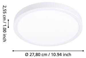 Eglo 901377 - Plafonieră LED RGBW dimabilă cu sticlă fumurie FUEVA-Z LED/14,3W/230V 27,8cm IP44 alb