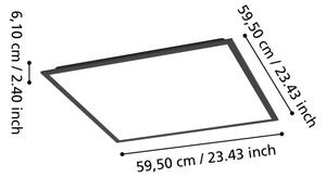 Eglo 902371 - Panou LED aplicat MORADILLO LED/32,5W/230V 60x60 cm negru