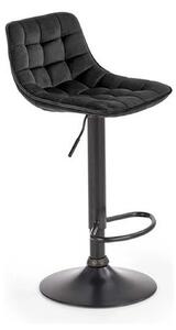 Scaun bar H95, negru, stofa catifelata/otel, 43x44x84/106 cm