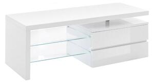 Comoda TV VIOLA, alb lucios, 120x43x42 cm