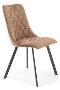 Scaun tapitat K450, bej, stofa catifelata, 44x58x85 cm