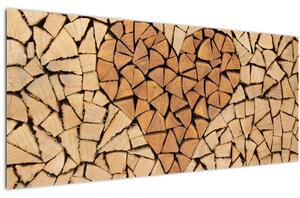 Tablou - Inima din lemn (120x50 cm)