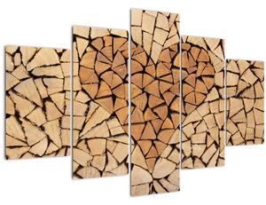 Tablou - Inima din lemn (150x105 cm)