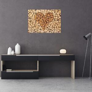 Tablou - Inima din lemn (70x50 cm)