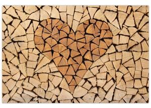 Tablou - Inima din lemn (90x60 cm)