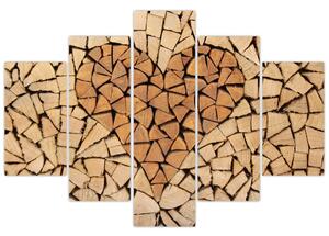 Tablou - Inima din lemn (150x105 cm)
