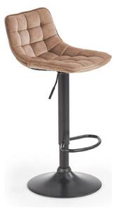 Scaun bar H95, bej/negru, stofa catifelata/otel, 43x44x84/106 cm