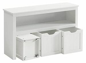 Banca hol cu cufar de depozitare Model Paisleigh, Alb, 102x30x60 cm