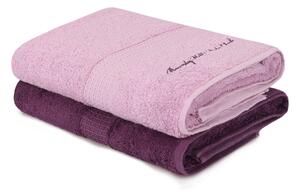 Set 2 prosoape baie 404, violet/lila, bumbac, 70x140 cm