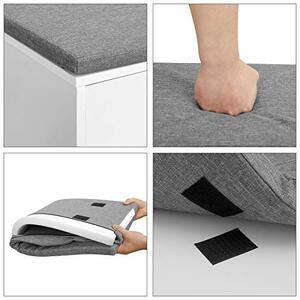 Pantofar bancuta hol cufar cu depozitare, Vasagle, Alb-Gri, 100x30x48 cm